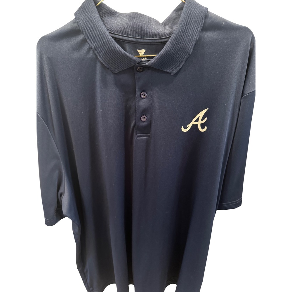Fanatics Atlanta Braves MLB Polo Shirt Mens 3XL‎ Navy Blue Performance
